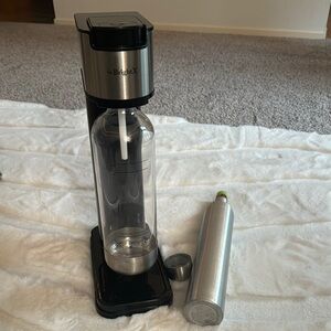 Black and Silver Soda Maker with Bottle